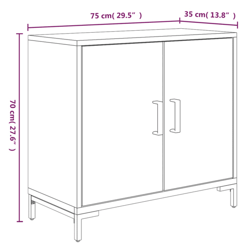 vidaXL Aparador 75x35x70 cm pinho maciço castanho vidaXL Aparador 75x35x70 cm pinho maciço castanho