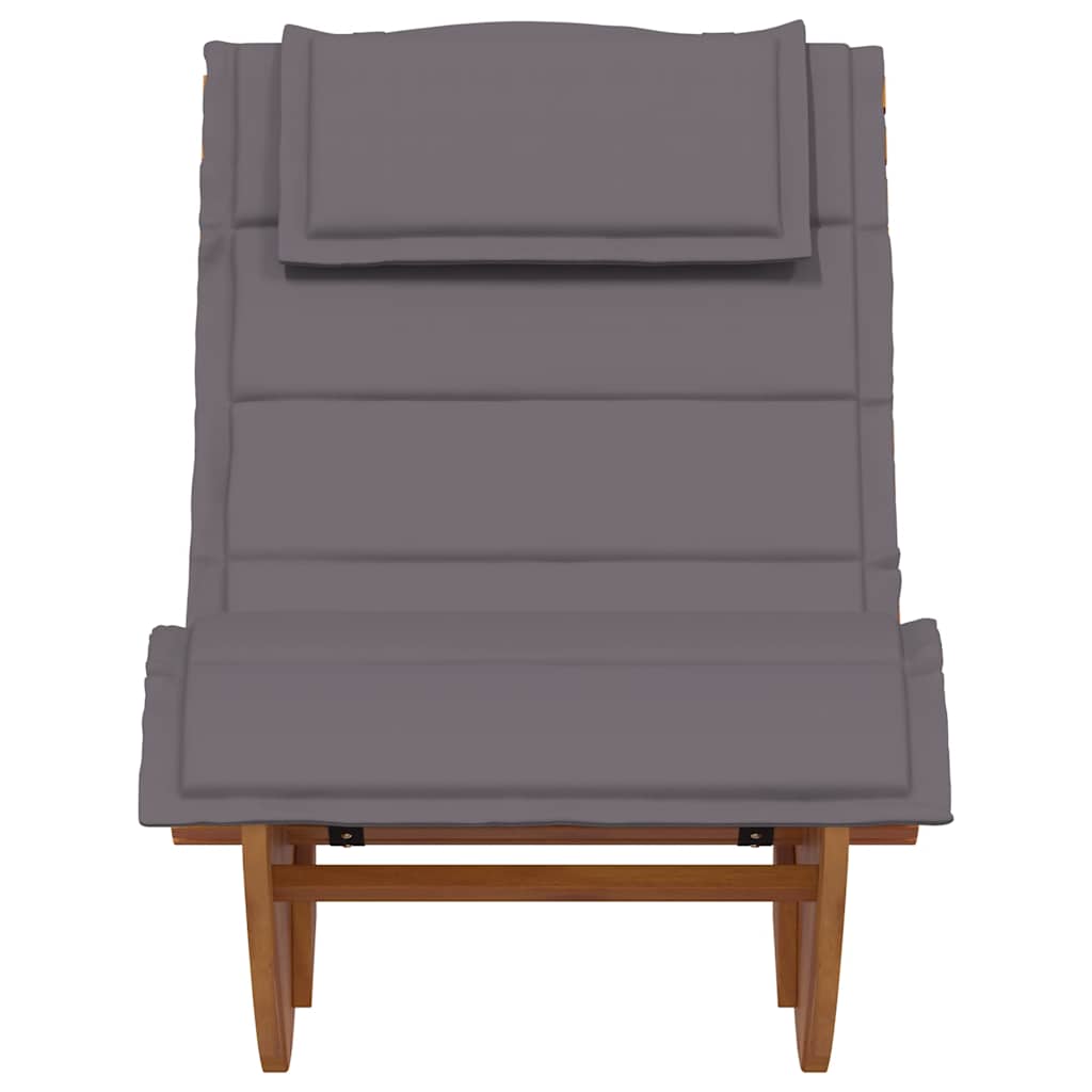 Tumbona mecedora mazaneda madera de acacia gris oscuro 74x154x60 cm