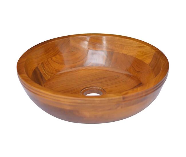 Vidaxl lavabo de madera maciza de teca φ40x10 cm