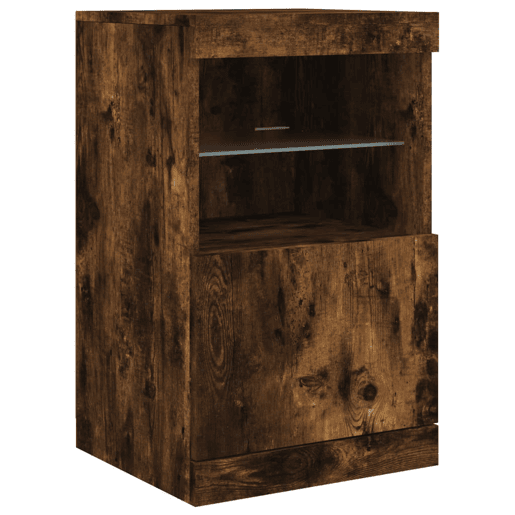 vidaXL Aparador com luzes LED 162x37x67 cm carvalho fumado vidaXL Aparador com luzes LED 162x37x67 cm carvalho fumado