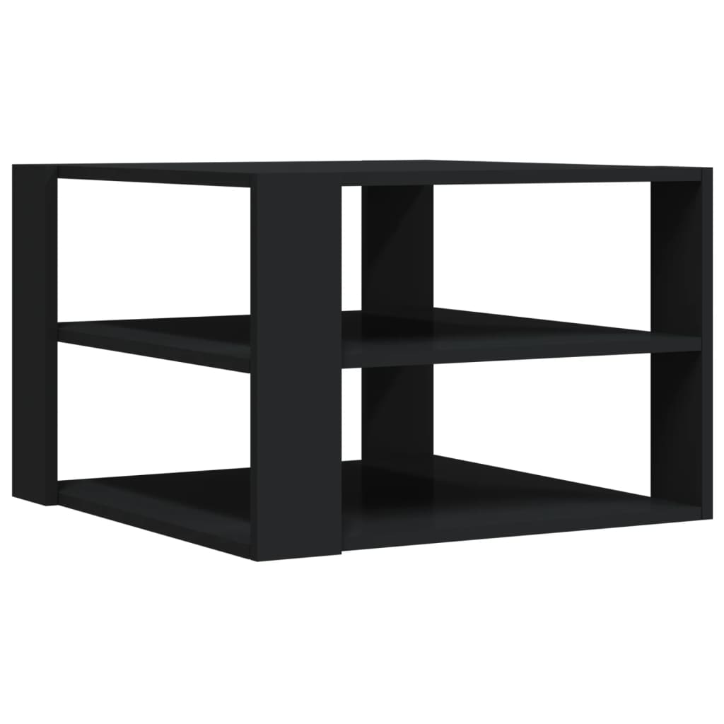 Mesa de centro triunfo 2 estantes negro 40x59,5x59,5 cm