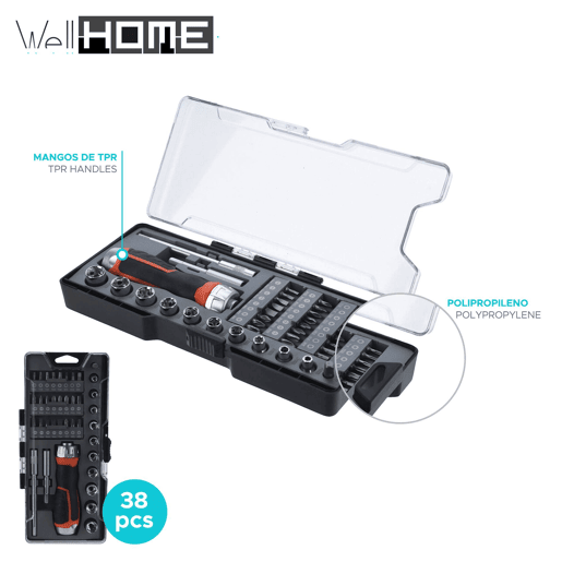 Bem Home set de catraca 38Pcs e chaves de fenda bit