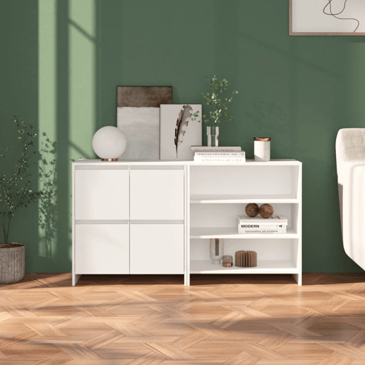 vidaXL 2 pcs aparador em madeira processada branco
