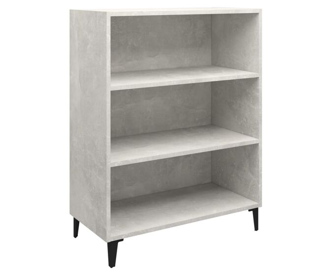 Vidaxl aparador de madera contrachapada gris hormigón 69,5x32,5x90 cm