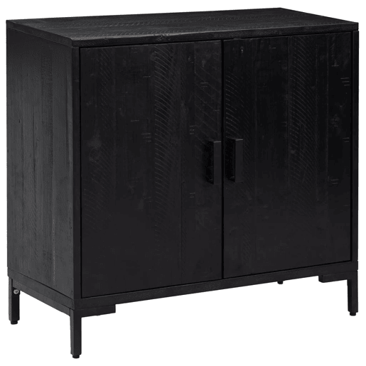vidaXL Aparador 75x35x70 cm pinho maciço preto