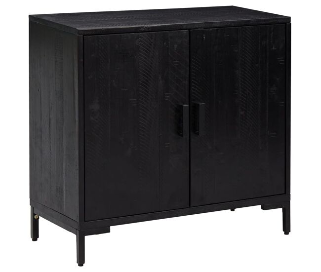 Vidaxl aparador de madera maciza de pino negro 75x35x70 cm
