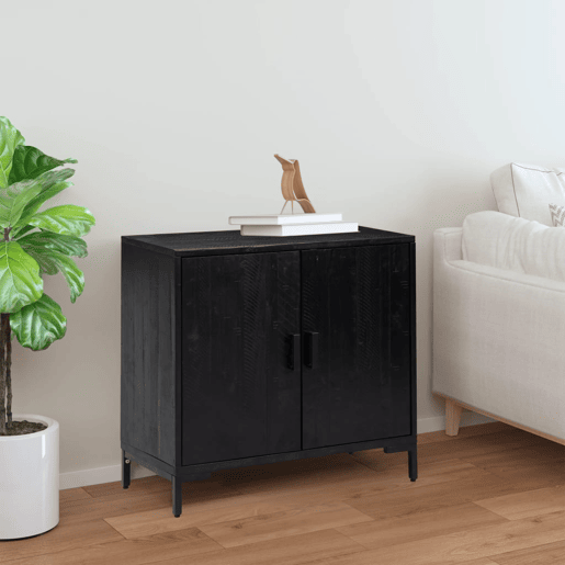 vidaXL Aparador 75x35x70 cm pinho maciço preto