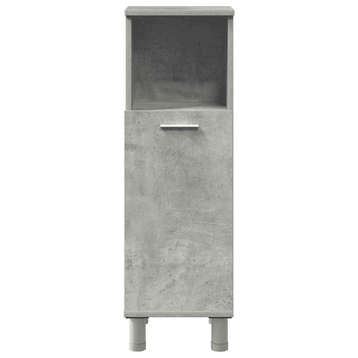 vidaXL 3 pcs conj. móveis casa banho derivados madeira cinza cimento