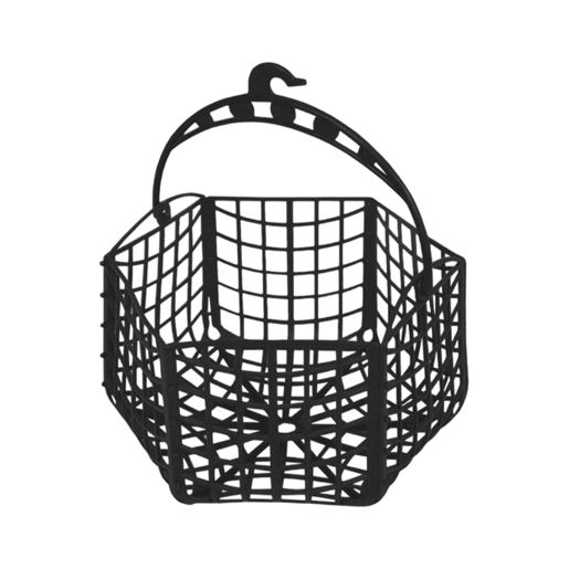 Cesto de prendedor de roupa Well Home em plástico preto