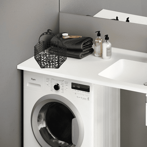 Cesto de prendedor de roupa Well Home em plástico preto