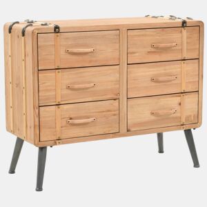 vidaXL Armário com gavetas madeira de abeto maciça 91x35x73 cm