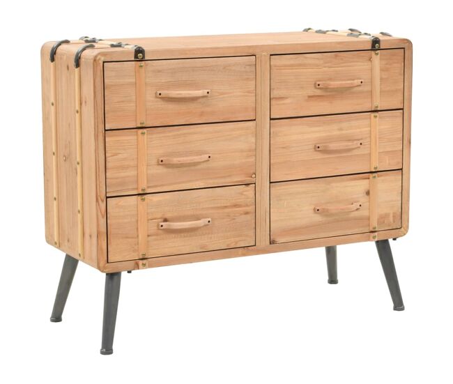 Vidaxl cajonera de madera maciza de abeto 91x35x73 cm