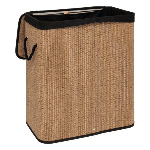 Cesto de roupa suja retangular 100 l bambu e tecido preto Cesto de roupa suja retangular 100 l bambu e tecido preto