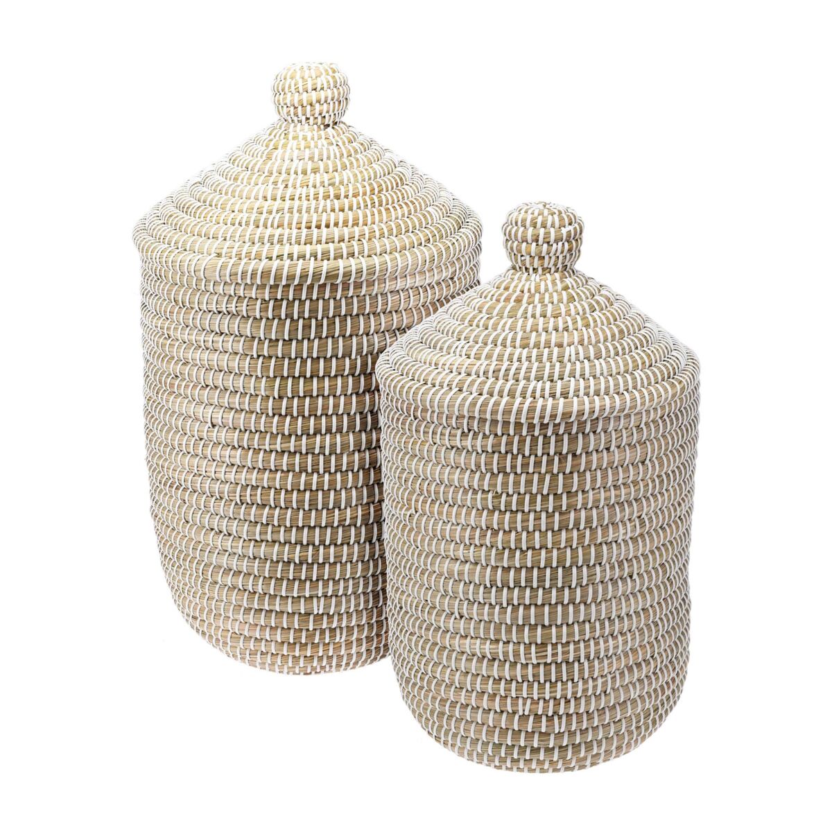 Well home conjunto de 2 cestos para la ropa con tapa ø27cmø33,5cm