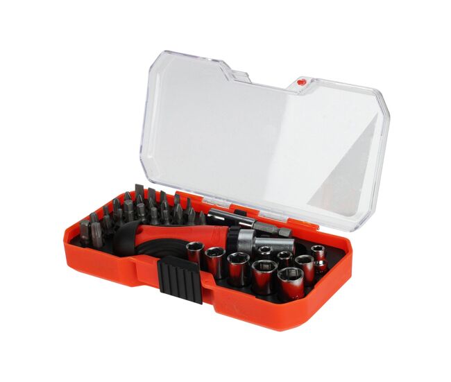 Well home juego de 25pcs destornilladores de carraca tpr naranja y nego
