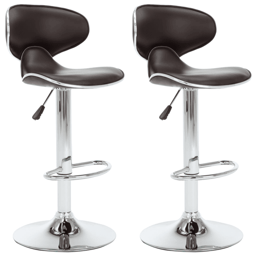 vidaXL Bancos de bar 2 pcs couro artificial castanho