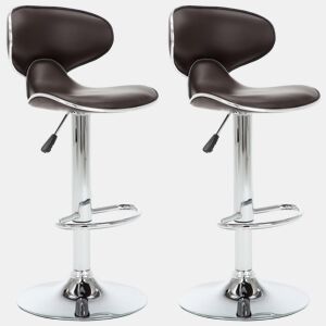 vidaXL Bancos de bar 2 pcs couro artificial castanho
