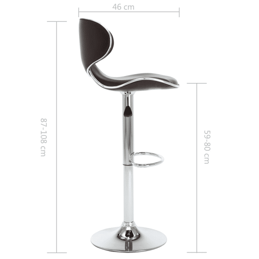 vidaXL Bancos de bar 2 pcs couro artificial castanho