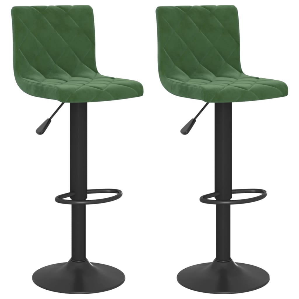 Vidaxl taburetes de cocina 2 unidades terciopelo verde oscuro