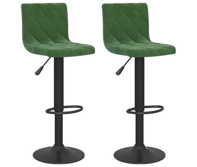 Vidaxl taburetes de cocina 2 unidades terciopelo verde oscuro
