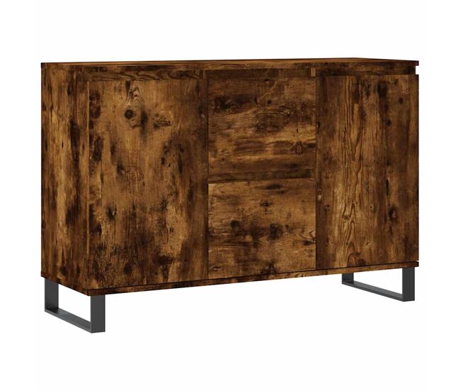 Vidaxl aparador de madera de ingeniería roble ahumado 101,5x35x70 cm