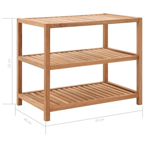 vidaXL Prateleira de casa de banho madeira nogueira maciça 65x40x55 cm