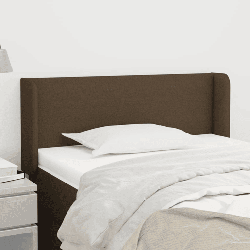 vidaXL Cabeceira de cama c abas tecido 103x16x7888cm castanho-escuro vidaXL Cabeceira de cama c abas tecido 103x16x7888cm castanho-escuro