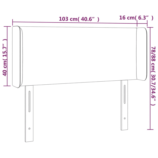 vidaXL Cabeceira de cama c abas tecido 103x16x7888cm castanho-escuro vidaXL Cabeceira de cama c abas tecido 103x16x7888cm castanho-escuro