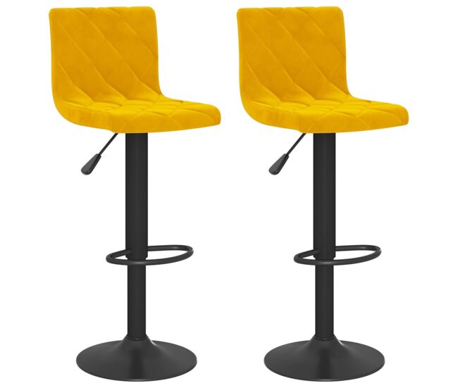 Vidaxl taburetes de cocina 2 unidades terciopelo amarillo mostaza