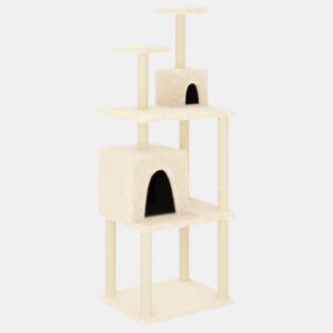vidaXL Árvore p gatos c postes arranhadores sisal 167 cm cor creme
