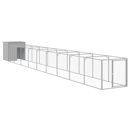 vidaXL Casota pcães cparque 110x1017x110cm aço galvaniz. cinza-claro vidaXL Casota pcães cparque 110x1017x110cm aço galvaniz. cinza-claro