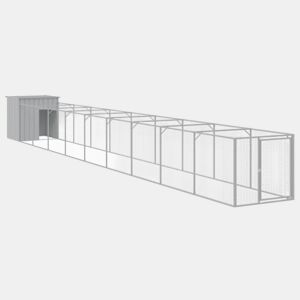 vidaXL Casota pcães cparque 110x1017x110cm aço galvaniz. cinza-claro