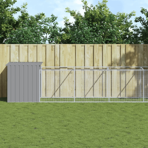 vidaXL Casota pcães cparque 110x1017x110cm aço galvaniz. cinza-claro vidaXL Casota pcães cparque 110x1017x110cm aço galvaniz. cinza-claro