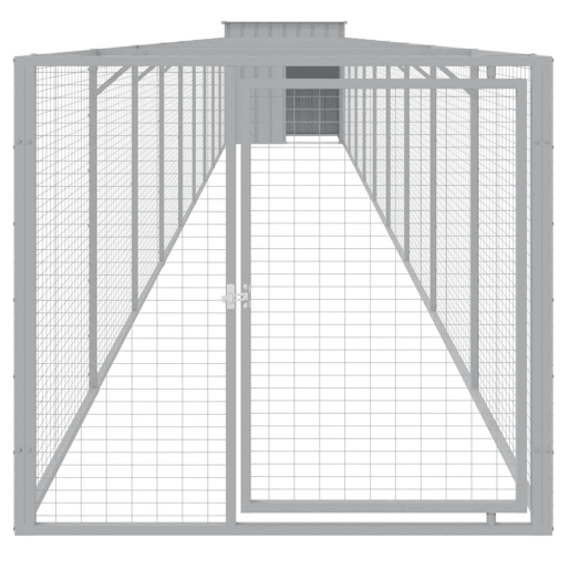 vidaXL Casota pcães cparque 110x1017x110cm aço galvaniz. cinza-claro vidaXL Casota pcães cparque 110x1017x110cm aço galvaniz. cinza-claro