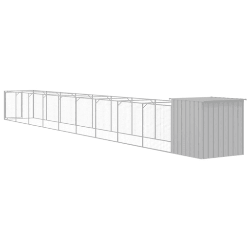 vidaXL Casota pcães cparque 110x1017x110cm aço galvaniz. cinza-claro vidaXL Casota pcães cparque 110x1017x110cm aço galvaniz. cinza-claro