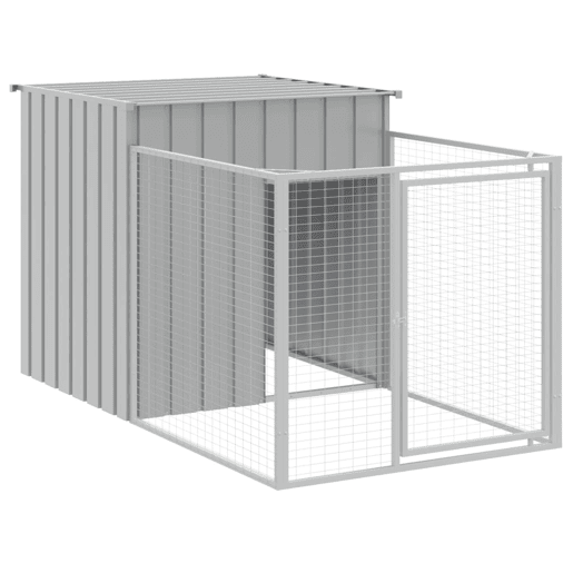 vidaXL Casota pcães cparque 110x1017x110cm aço galvaniz. cinza-claro vidaXL Casota pcães cparque 110x1017x110cm aço galvaniz. cinza-claro