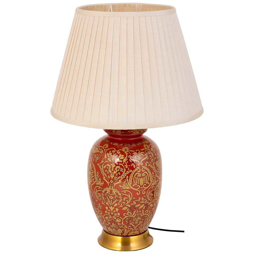 Lámpara de mesa de ceramica rojo d40x65