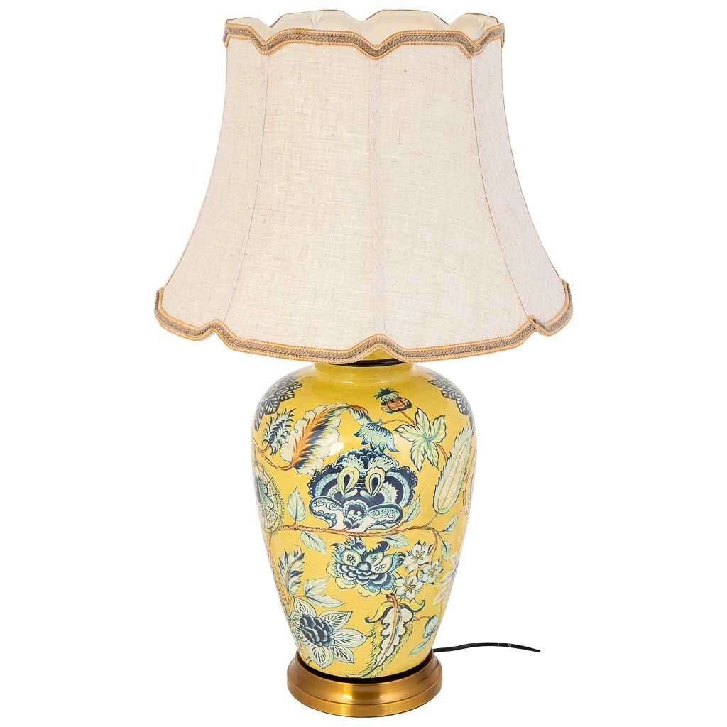 Lámpara de mesa de ceramica amarillo d45x78