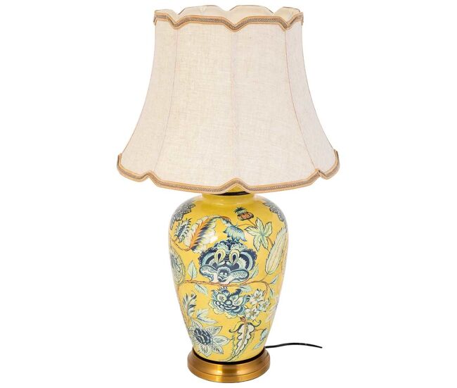 Lámpara de mesa de ceramica amarillo d45x78