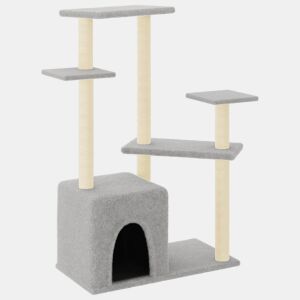vidaXL Árvore p gatos c arranhadores sisal 107,5 cm cinza-claro