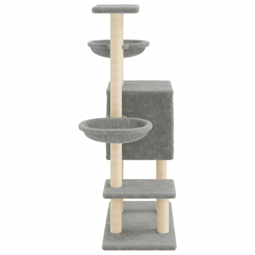 vidaXL Árvore p gatos c postes arranhadores sisal 117 cm cinza-claro vidaXL Árvore p gatos c postes arranhadores sisal 117 cm cinza-claro