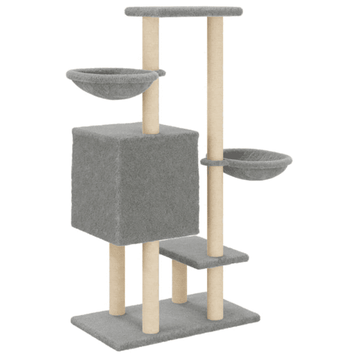 vidaXL Árvore p gatos c postes arranhadores sisal 117 cm cinza-claro vidaXL Árvore p gatos c postes arranhadores sisal 117 cm cinza-claro