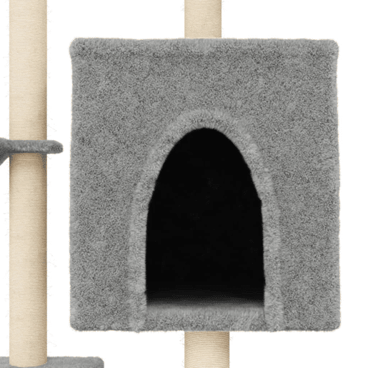 vidaXL Árvore p gatos c postes arranhadores sisal 117 cm cinza-claro vidaXL Árvore p gatos c postes arranhadores sisal 117 cm cinza-claro