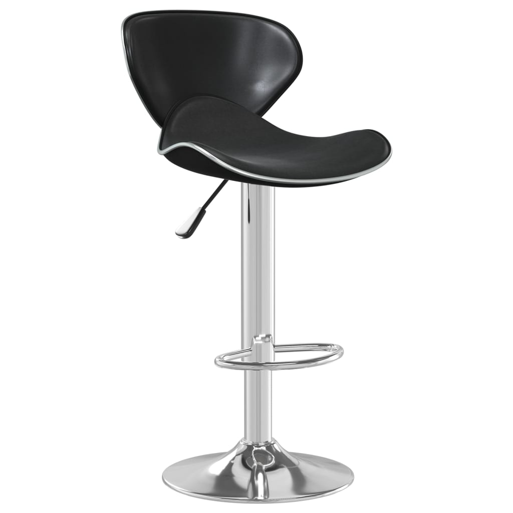 Vidaxl taburete de cocina de cuero sintético negro