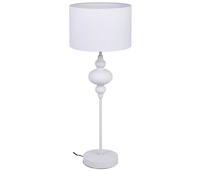 Lámpara de mesa de metal blanco 30x30x80h cm