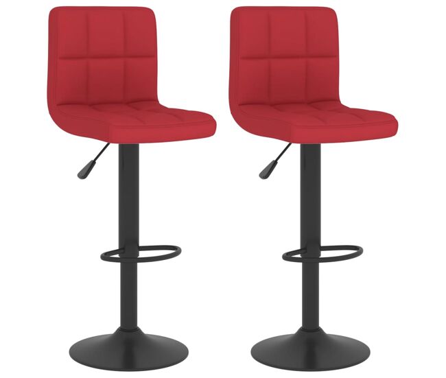 Vidaxl taburetes de cocina 2 unidades tela rojo tinto