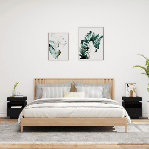 vidaXL Mesas de cabeceira c luzes LED 2 pcs 40x39x48,5 cm preto vidaXL Mesas de cabeceira c luzes LED 2 pcs 40x39x48,5 cm preto