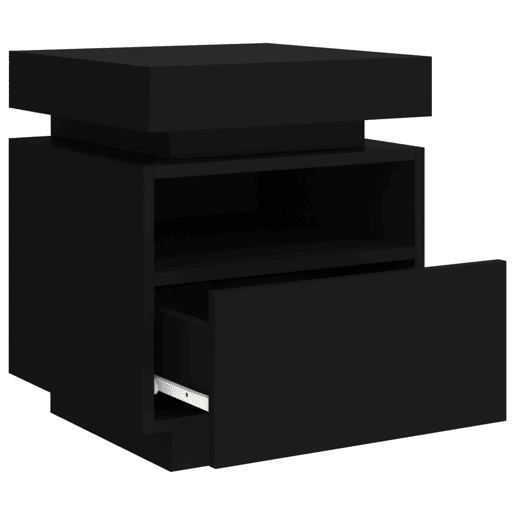 vidaXL Mesas de cabeceira c luzes LED 2 pcs 40x39x48,5 cm preto vidaXL Mesas de cabeceira c luzes LED 2 pcs 40x39x48,5 cm preto