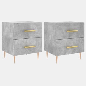 vidaXL Mesas de cabeceira 2pcs derivados de madeira cinza cimento