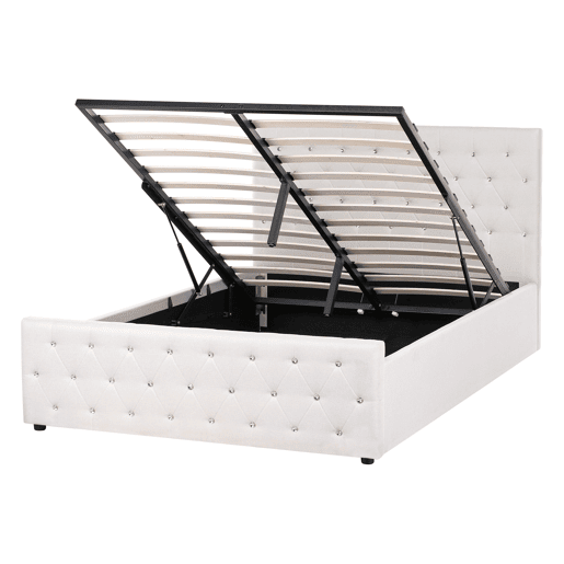Cama baú Tecido AMIENS 140 x 200 cm Creme